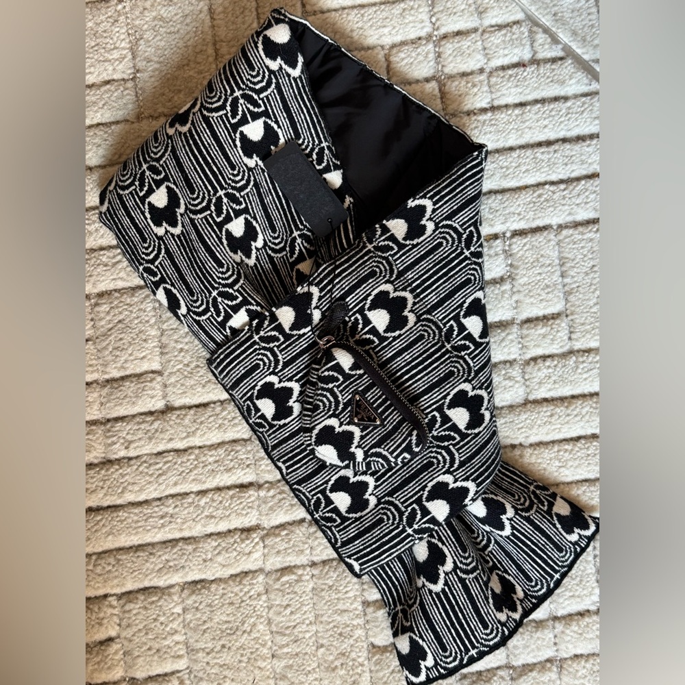 Prada Wool Floral Print Scarf NWT
